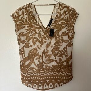 Nwt- THE LIMITED - summer Blouse top silky lace v neck sleeveless Size XS